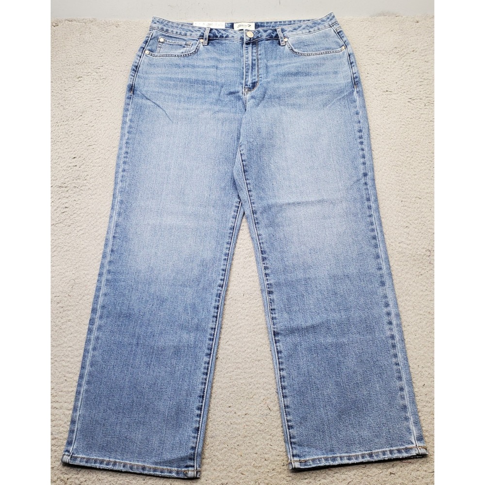 Seven7 Jeans Womens 14 Blue Premium Denim High Rise Loose Straight Leg MY10341DE
